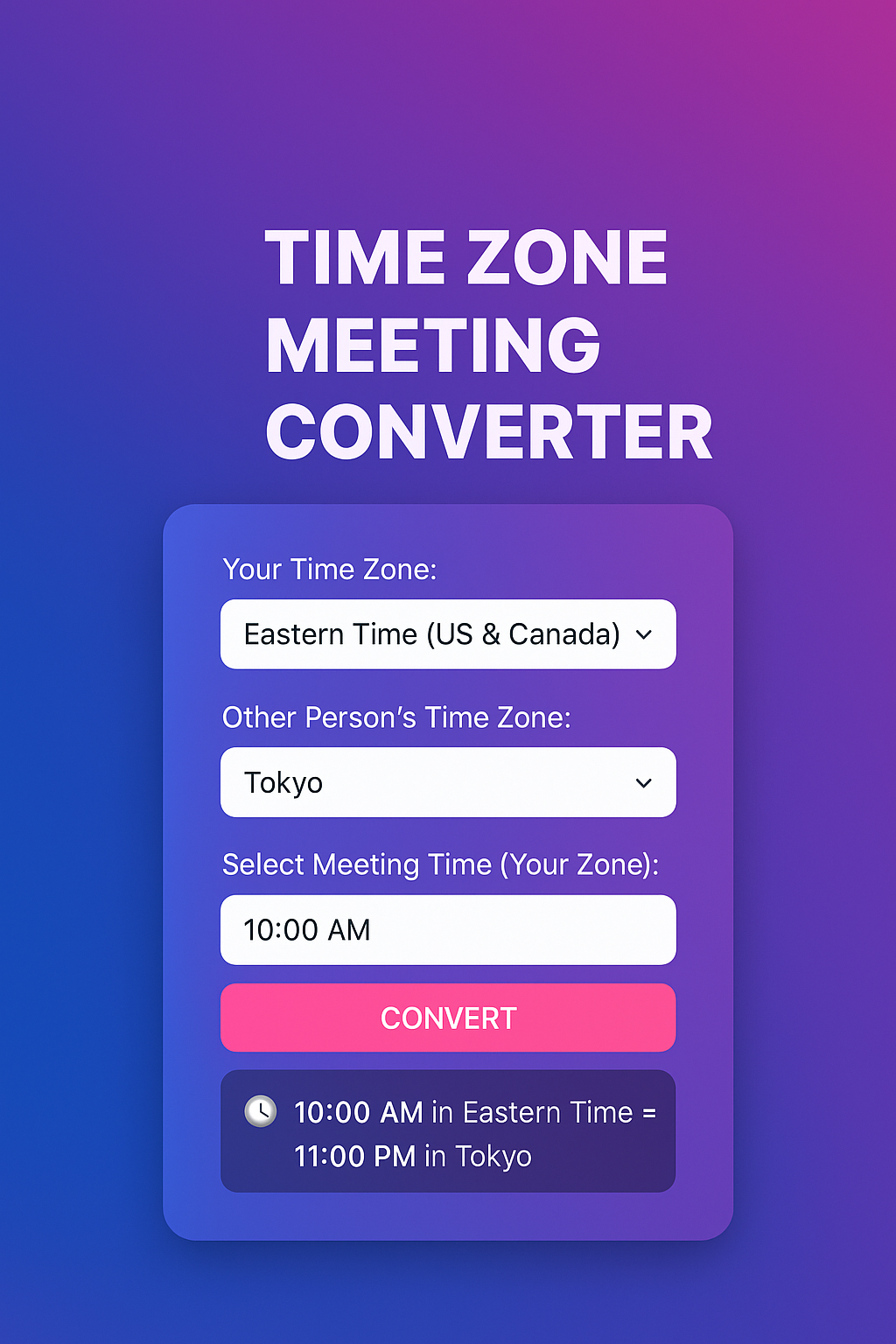 time zone meeting converter