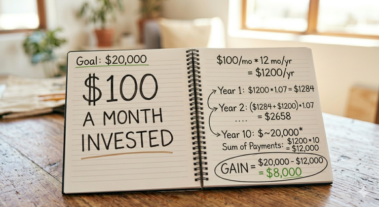 If $100 a month invested