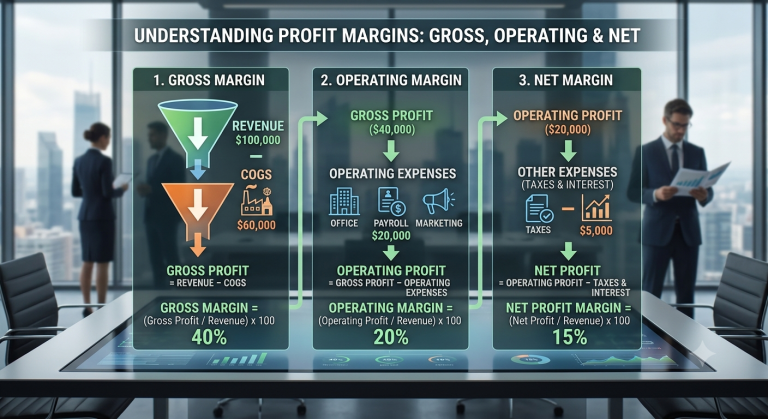 How to Calculate Profit Margin: Gross, Operating & Net Margin Explained